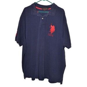 Mens Blue US Polo Assn Ralph Lauren Vtg Big Pony Shirt‎  Size 4xl